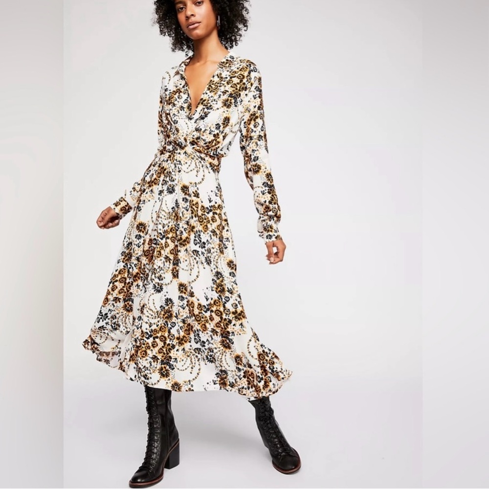 Free People Long Sleeve Floral Dress